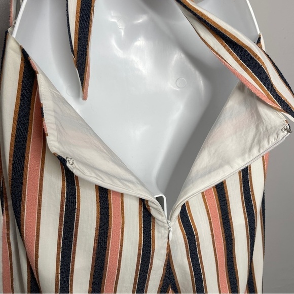 ADELYN RAE Gidget Striped Woven Sleeveless Tie Back Cropped Jumpsuit Size Small - Picture 10 of 12